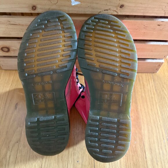 Dr. Martens Womens Size 7 Pink Patent Leather 1460 Lace-Up Ankle Combat Boots - Picture 10 of 16